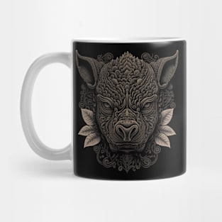 rhinoceros decorated with Javanese ornaments Mug